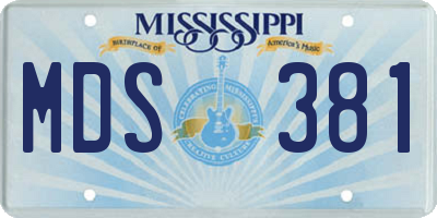 MS license plate MDS381