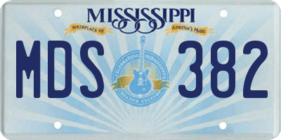 MS license plate MDS382