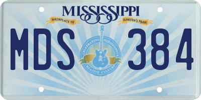 MS license plate MDS384
