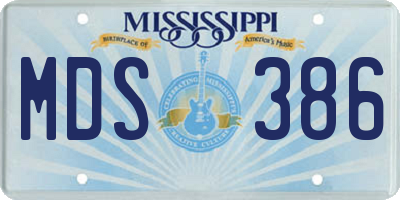 MS license plate MDS386