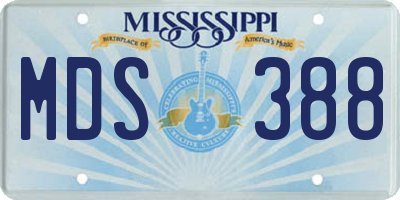 MS license plate MDS388