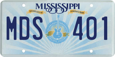 MS license plate MDS401