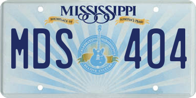 MS license plate MDS404