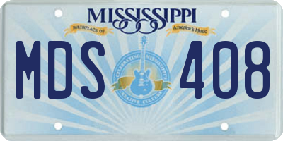 MS license plate MDS408