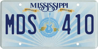 MS license plate MDS410