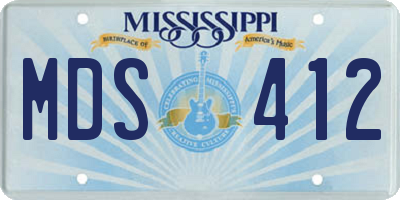 MS license plate MDS412