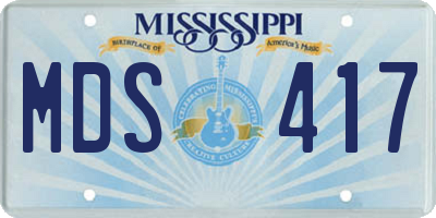 MS license plate MDS417