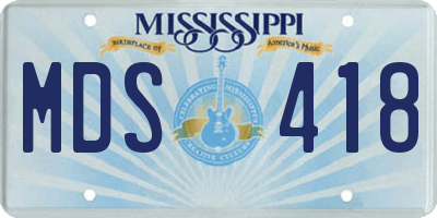 MS license plate MDS418
