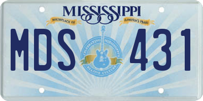 MS license plate MDS431
