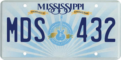MS license plate MDS432