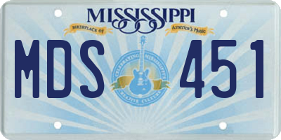 MS license plate MDS451