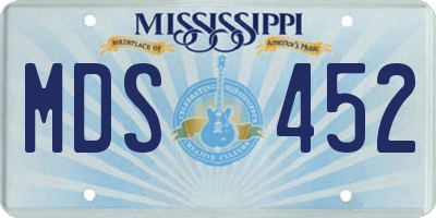 MS license plate MDS452