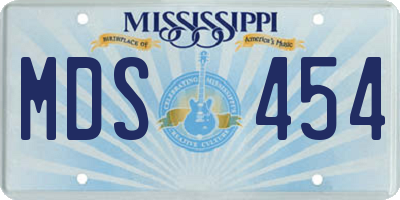 MS license plate MDS454