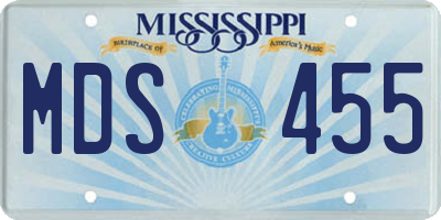 MS license plate MDS455