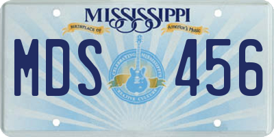 MS license plate MDS456