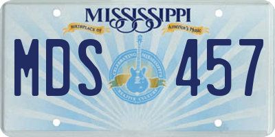 MS license plate MDS457