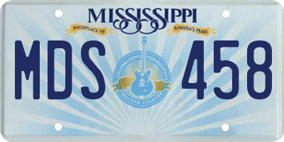 MS license plate MDS458