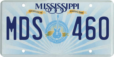 MS license plate MDS460