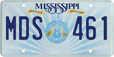 MS license plate MDS461