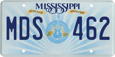 MS license plate MDS462
