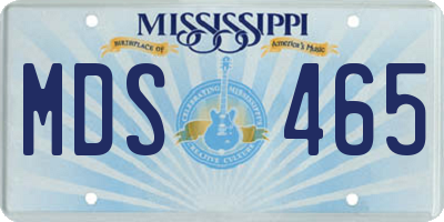 MS license plate MDS465