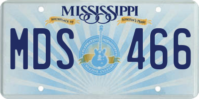 MS license plate MDS466