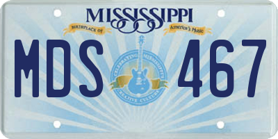 MS license plate MDS467