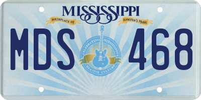 MS license plate MDS468