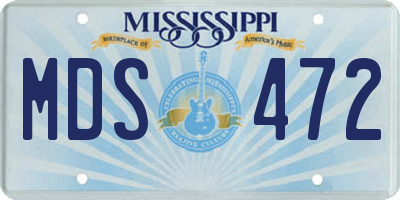 MS license plate MDS472