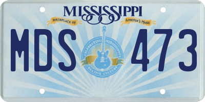 MS license plate MDS473
