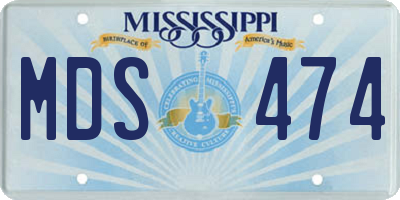 MS license plate MDS474