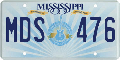 MS license plate MDS476