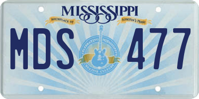 MS license plate MDS477