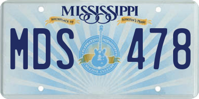 MS license plate MDS478