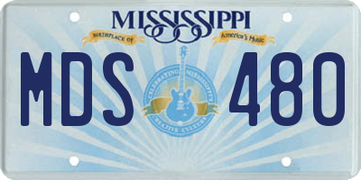 MS license plate MDS480