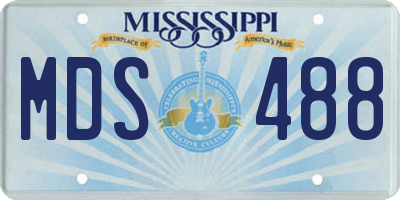 MS license plate MDS488