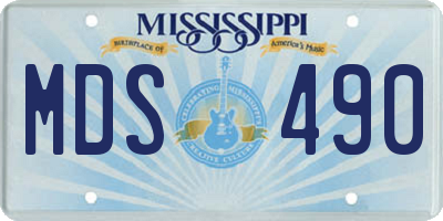 MS license plate MDS490