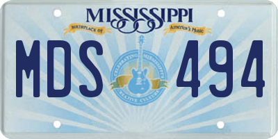 MS license plate MDS494