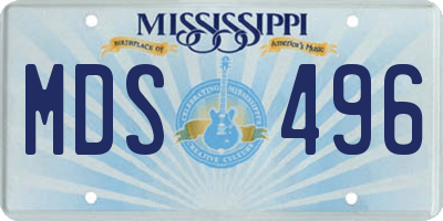 MS license plate MDS496