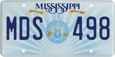 MS license plate MDS498