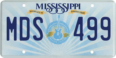 MS license plate MDS499