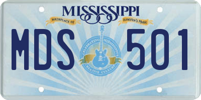 MS license plate MDS501