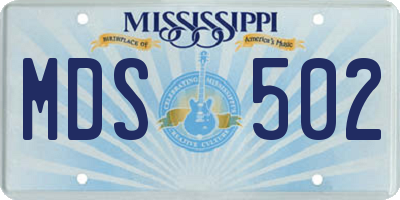 MS license plate MDS502