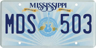 MS license plate MDS503