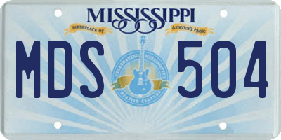 MS license plate MDS504