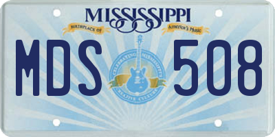 MS license plate MDS508