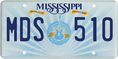 MS license plate MDS510