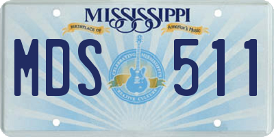 MS license plate MDS511