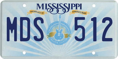 MS license plate MDS512