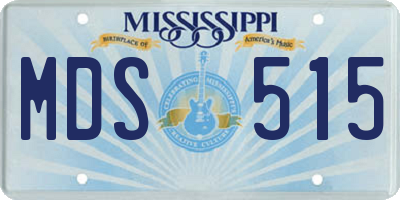 MS license plate MDS515